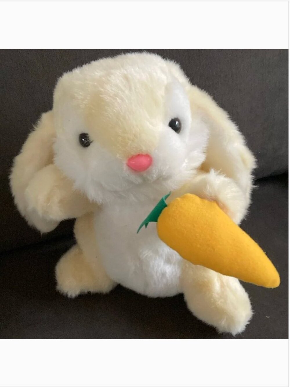 Vintage 1994 Tomorrow's Child Yellow Bunny Rabbit with Carrot Plush